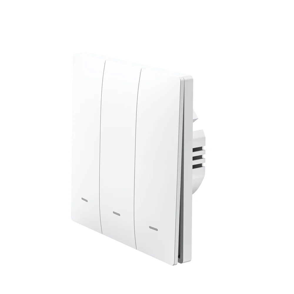 Ener-j SHA5353 3 Gang Smart Push Button Mechanical Light Switch, No Neutral Needed, APP & Voice Control