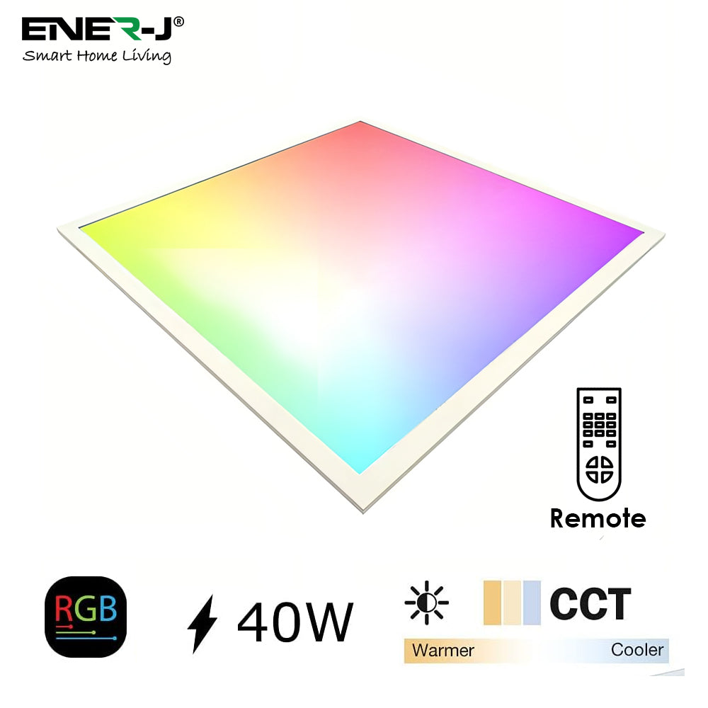 Ener-j SHA5356 600*600mm Smart RGB+CCT Backlit Panels 40W with remote, APP & Voice Control