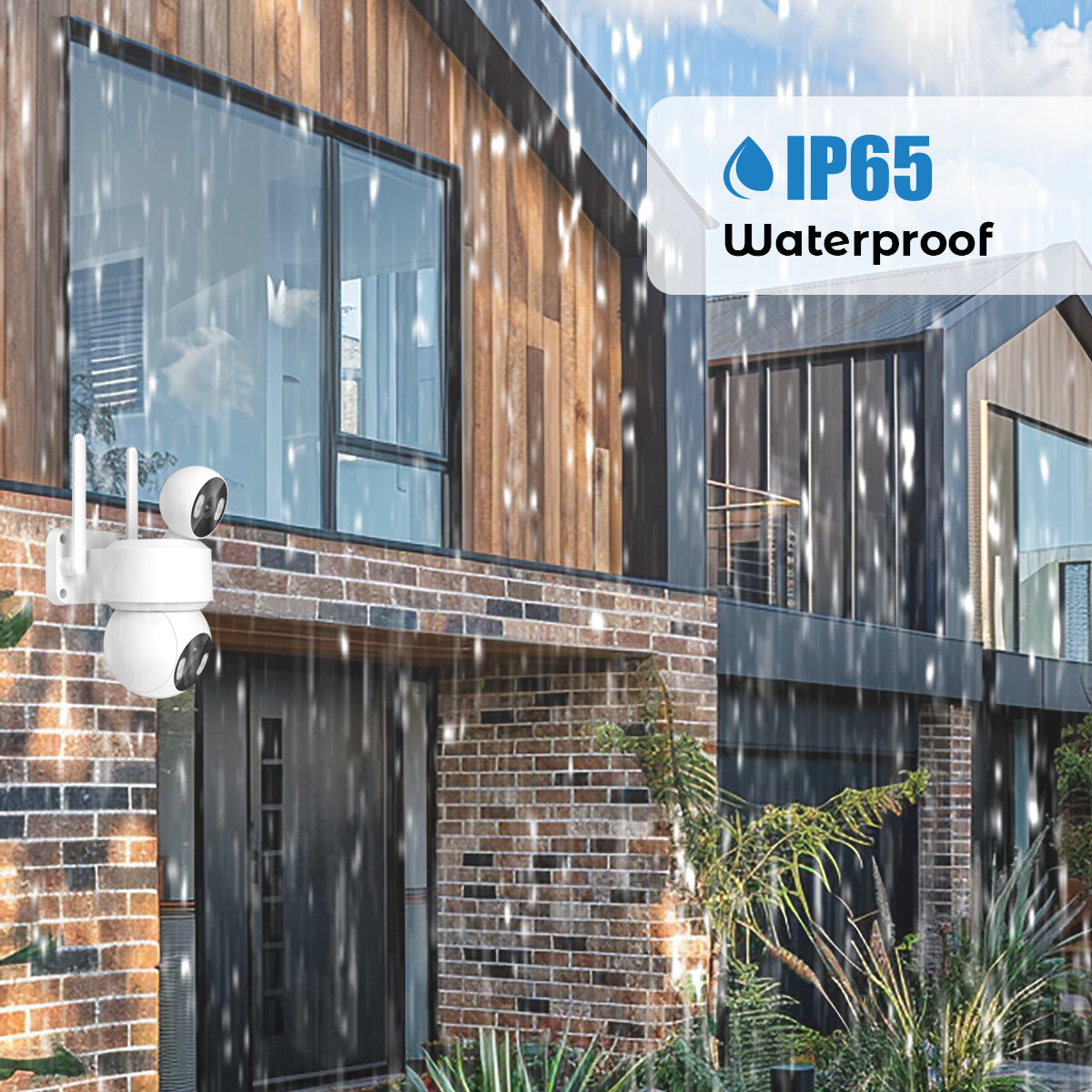 Ener-j SHA5363 Smart Wi-Fi Dual Lens Outdoor Dome IP Camera White Housing, IP65