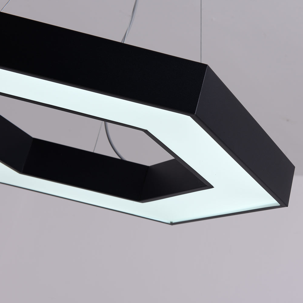 Ener-j T170 Hollow Hexagon Pendant Lights 25W 6500K 45lm/W Black Body