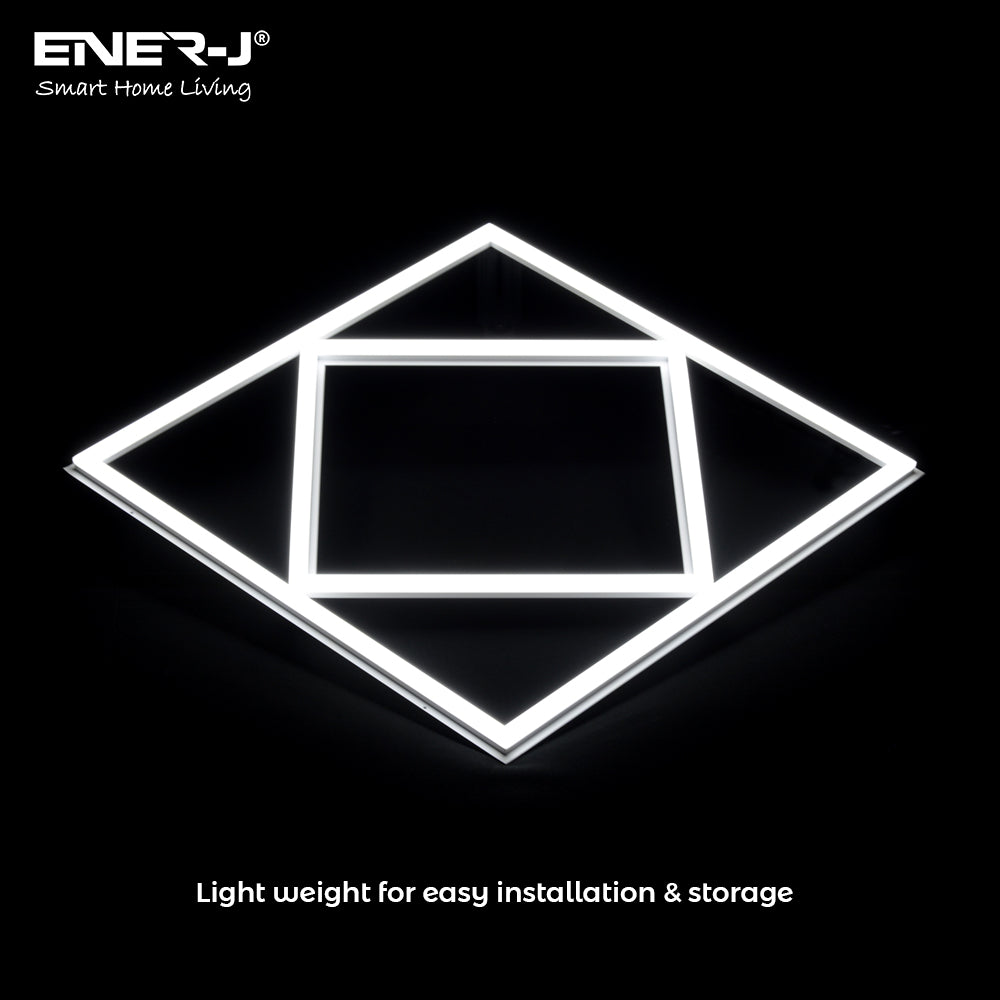 Ener-j T200NW Diamond Square Borderline LED Panel, 600x600mm 40W 4000 Lumens, 4000K Pack of 2