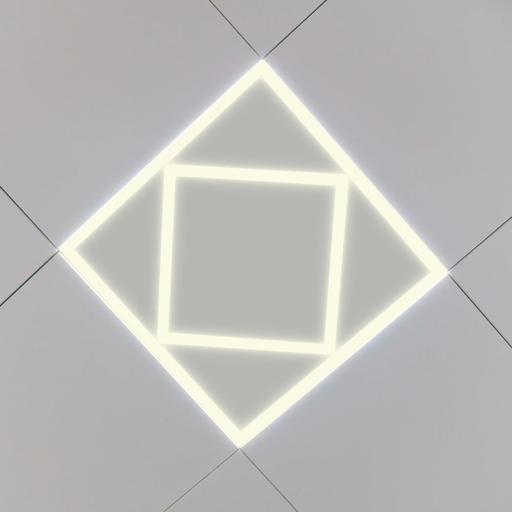Ener-j T200NW Diamond Square Borderline LED Panel, 600x600mm 40W 4000 Lumens, 4000K Pack of 2