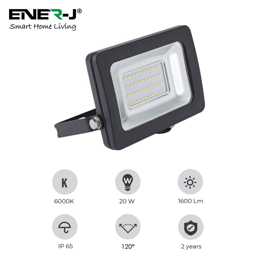 Ener-j T203 LED SMD Non PIR Floodlight IP65 20W 1600Lm, 6000K