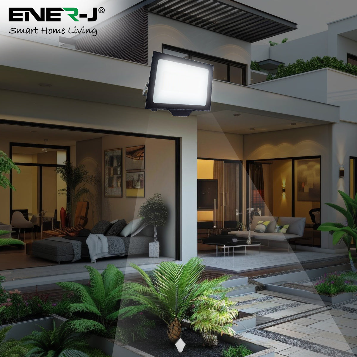 Ener-j T210XN 100W LED Floodlights With CCT Switchable & PIR ready (not included), 9000 Lm, IP65