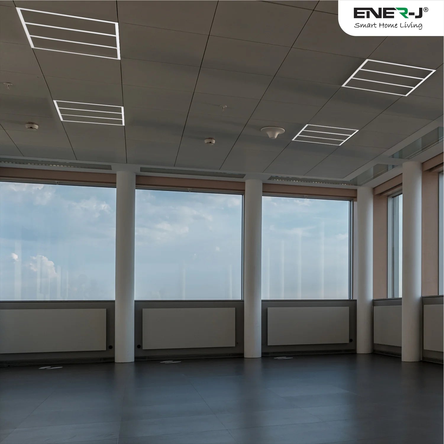 Ener-j T300 Edgelit Borderline LED Panel with Middle Bars 40W 4000 Lumens, 6000K Pack of 2