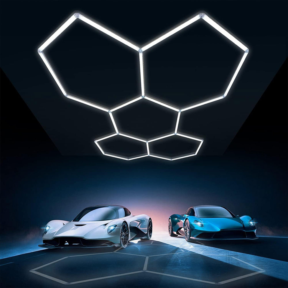 Ener-j T303CCT 160W Car Showroom Lights with 5 Hexagon design, PC T5 Tubes, CCT switchable through on-off switch