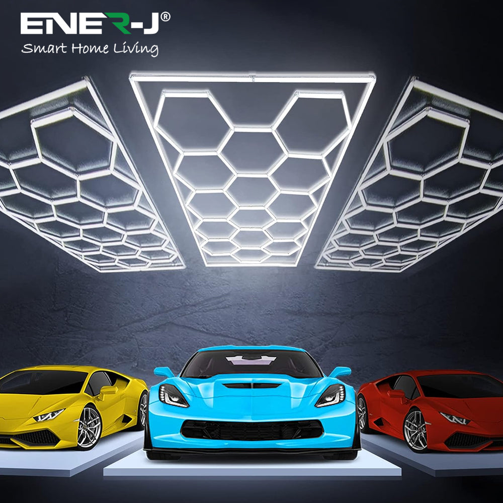 Ener-j T304CCT 600W Car Showroom Lights with 14 Hexagon design with frame, CCT switchable through on-off switch
