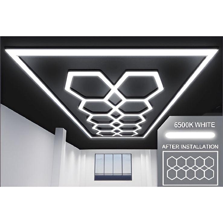 Ener-j T305 632W Designer Ceiling Lights with Frame (10 Hexagons and border)