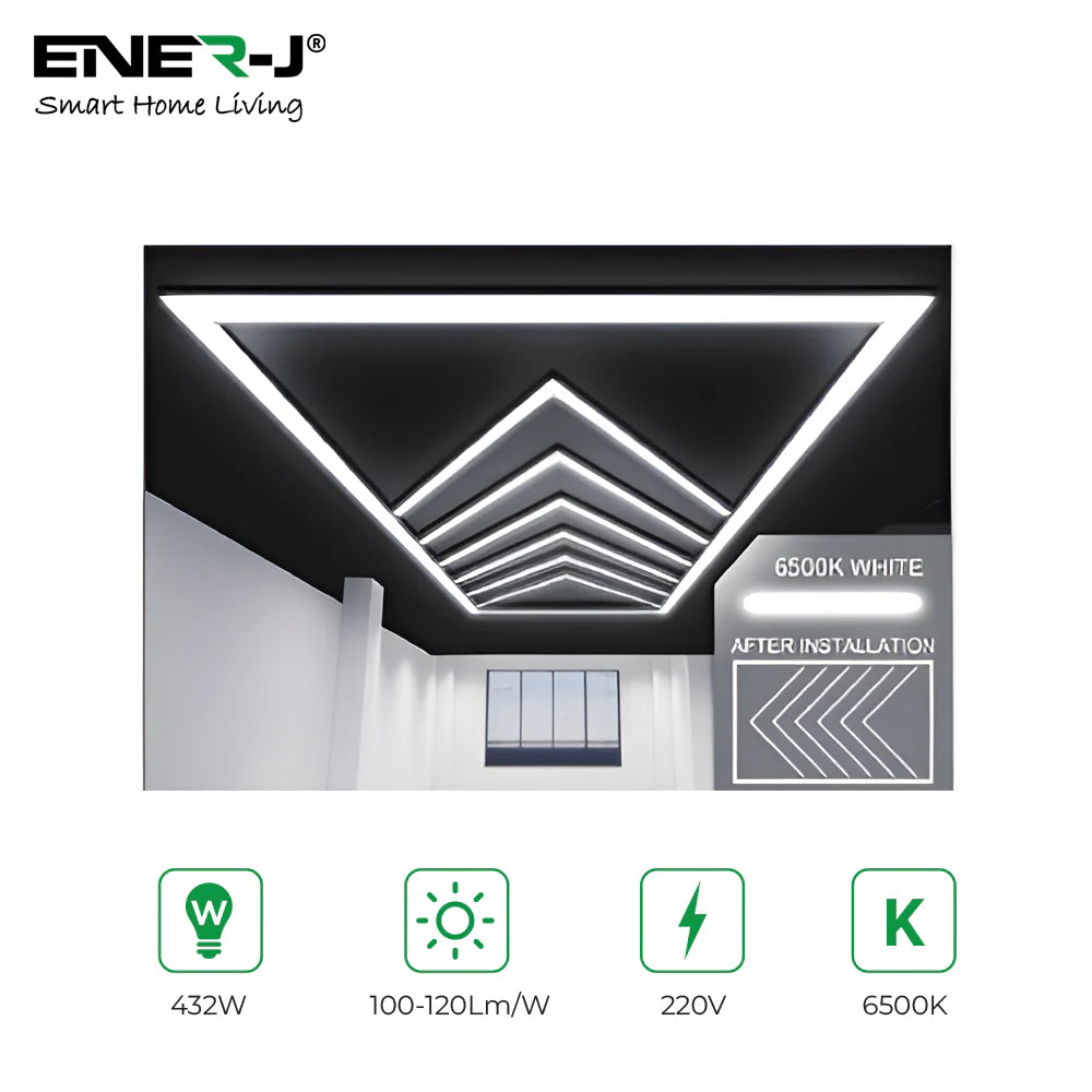 Ener-j T309 432W Designer Ceiling Lights with Frame (8 Arrow and border)