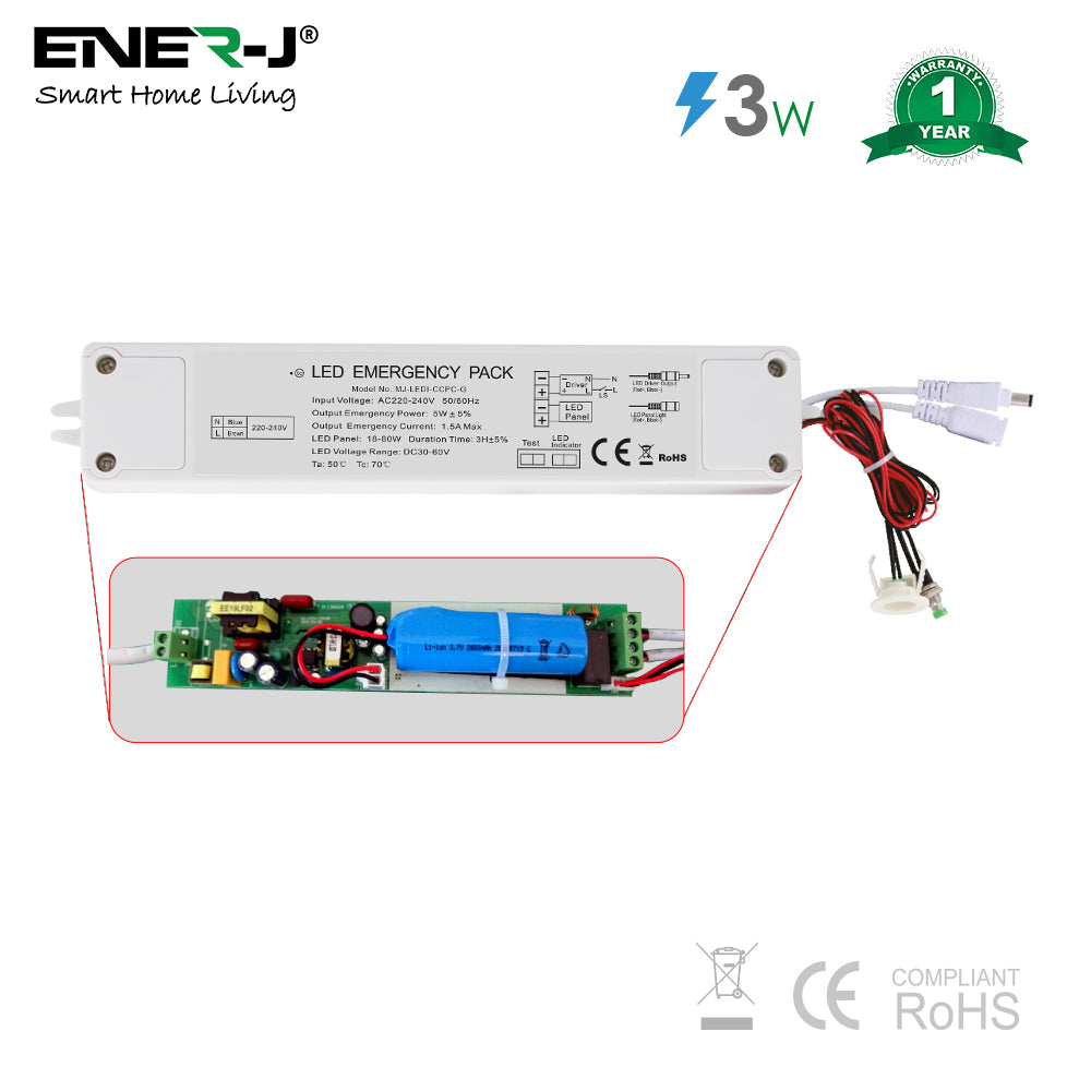 Ener-j T412 Plug and Play 5W Emergency Battery Kit