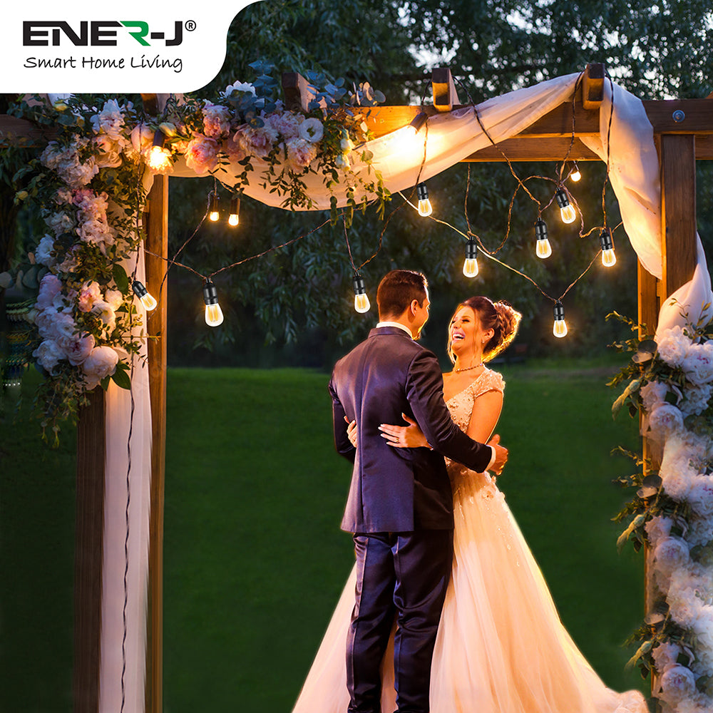 Ener-j T447 LED Filament Bulb String Light Kit 15.2m (inc 15x2W Filament LED Lamps)