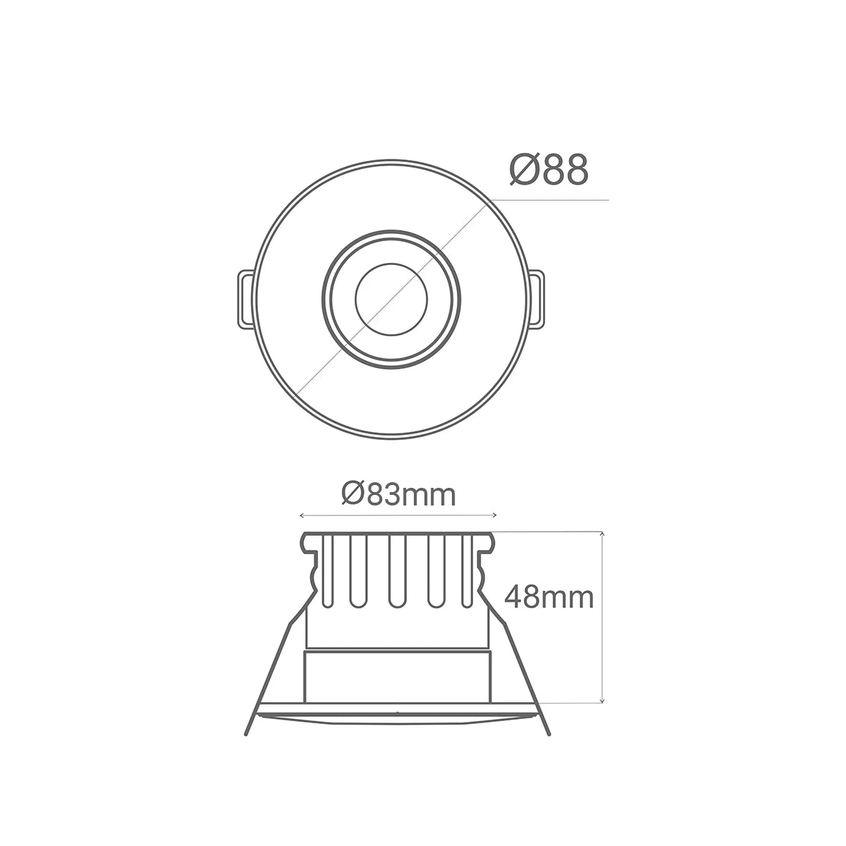 Ener-j T456 8W Fire Rated LED Downlight, Dimmable & CCT Changing, IP65 Pack of 2