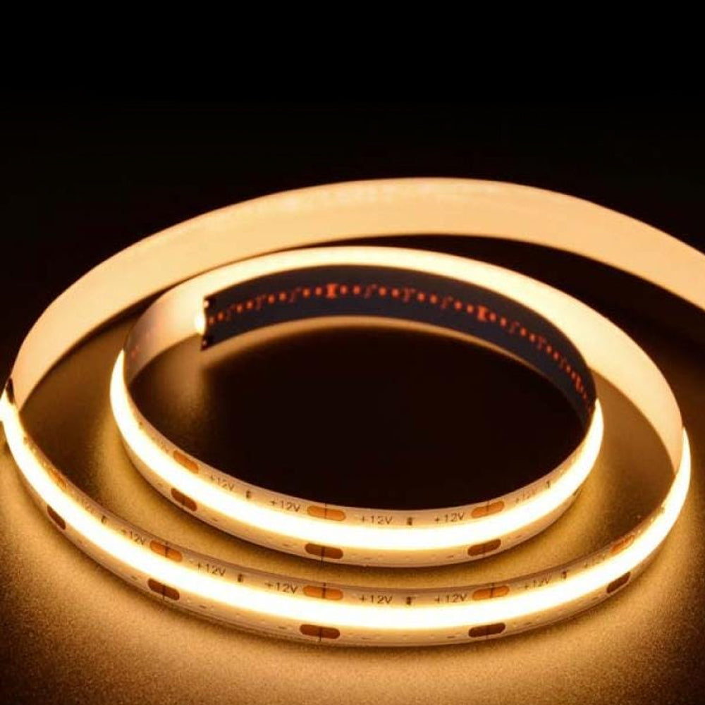 Ener-j T459 12V COB LED Strip Lights with 300 LEDs/M, 10W/M, 1100lm/M, CRI 90-92, 5M Roll, 3000K