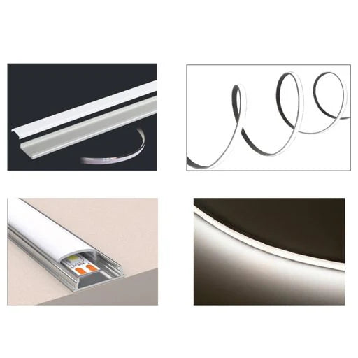 Ener-j T463 Bendable Aluminum Profile with Frosty Cover & clips in a kit, 1 meter
