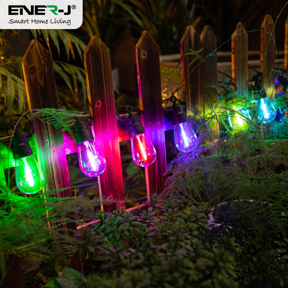 Ener-j T475 Solar RGB+WW (2 Way) String Lights with Remote, 10 Meters, 10 lamps, IP44