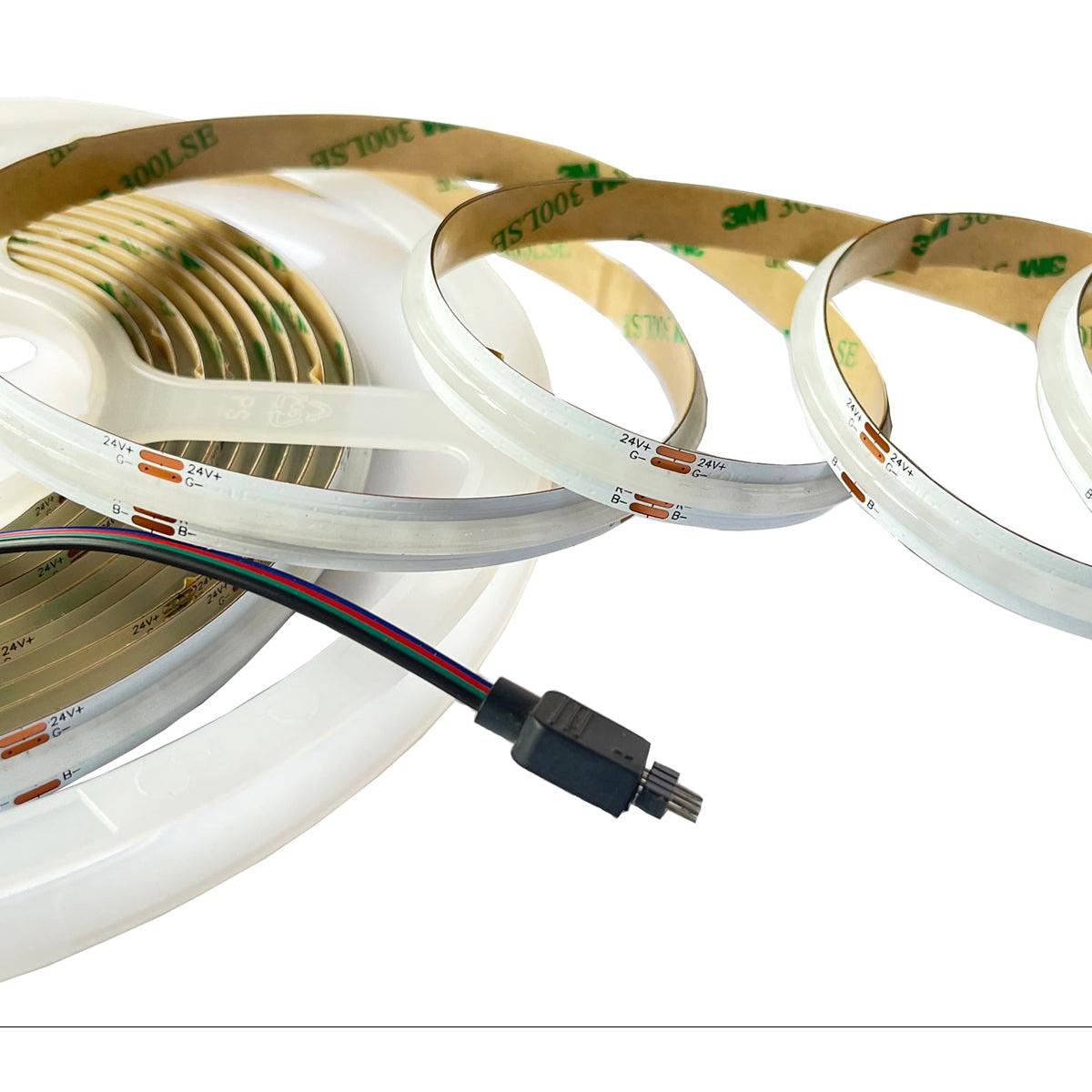 Ener-j T483 24V COB LED Strip, RGB with 576 LEDs/Meter, 14W/Meter, DC Connector included, IP20
