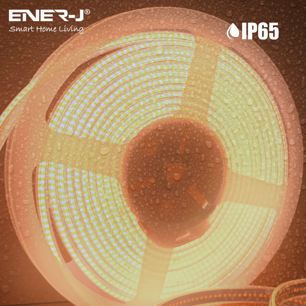 Ener-j T491 24V COB LED Strip Lights with 320 LEDs/M, 10W/M, 1020lm/M, CRI 90-92, 30m Roll, 3000K, IP20