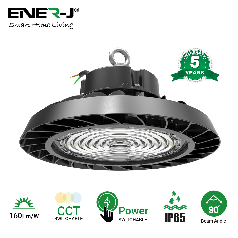 Ener-j T610 CCT (6000K-4000K-3000K) & Wattage (70W-120W-150W) Switchable UFO LED High Bay