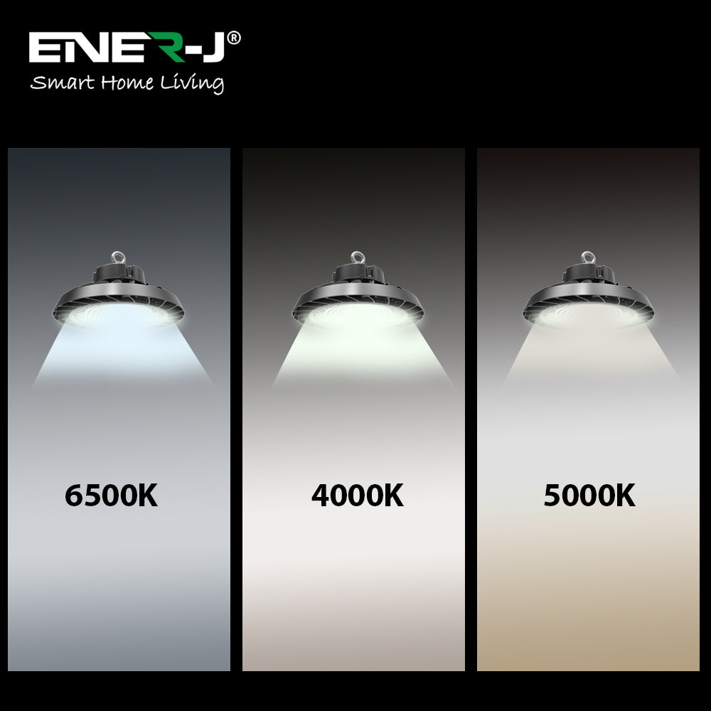 Ener-j T610 CCT (6000K-4000K-3000K) & Wattage (70W-120W-150W) Switchable UFO LED High Bay