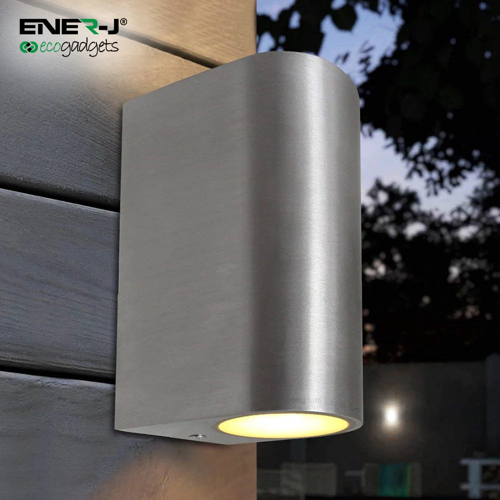 Ener-j T704 Up-Down GU10 Fitting Wall Light Silver Housing