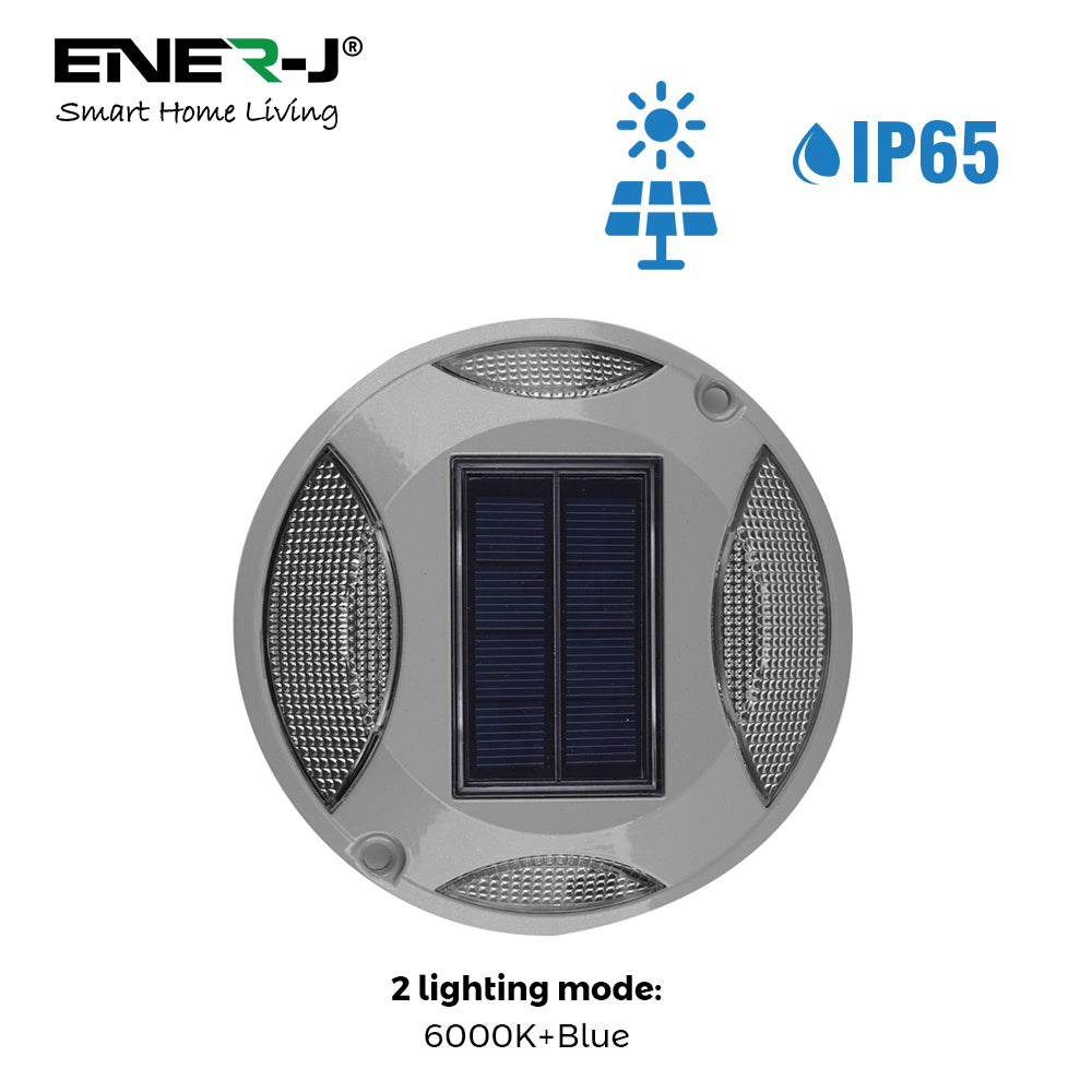 Ener-j T723-2 Solar Fence/Step Light CCT 6000K+BLUE Pack of 2
