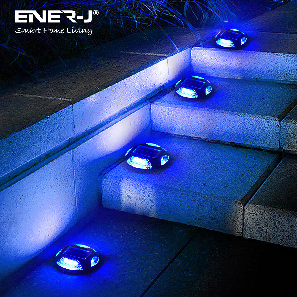 Ener-j T723-2 Solar Fence/Step Light CCT 6000K+BLUE Pack of 2
