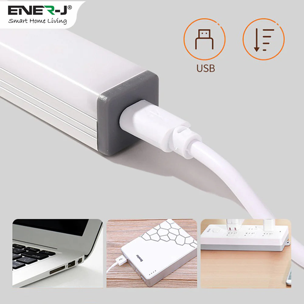 Ener-j T727-2 Rechargeable Sensor Cabinet Lights, Infrared + Light Sensor, 2W, 10 LEDs Pack of 2