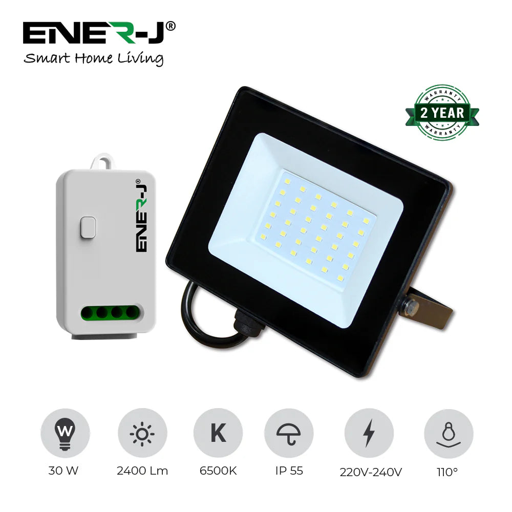 Enerj EWS1067 30W LED Floodlight Pre Wired with ECO range 500W Non-Dimmable RF receiver