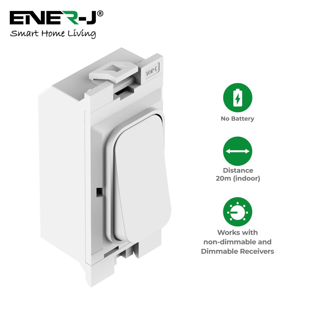 Enerj WS1082 ECO Range Wireless Grid Switch Hager Style White