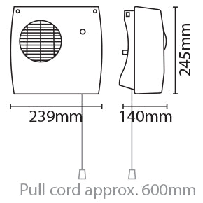 Eterna DFHT2KW 2kW Adjustable Downflow Heater