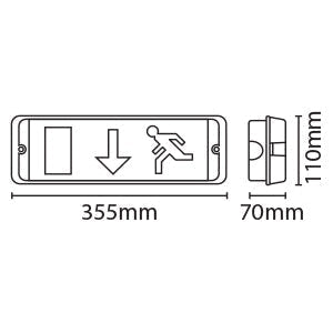 Eterna EMLED3M 7W Emergency LED Bulkhead IP65 White