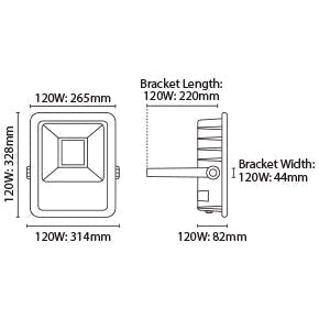 Eterna FLOOD120W 120W LED Floodlight Black