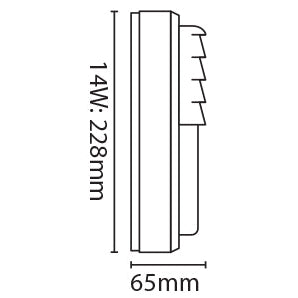 Eterna KCAS14BKLV 14W Cassi Louvered Bulkhead Black