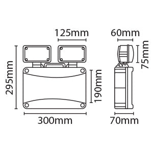 Eterna LEDTWNSPOT IP65 LED Emergency Twin Spot Fitting