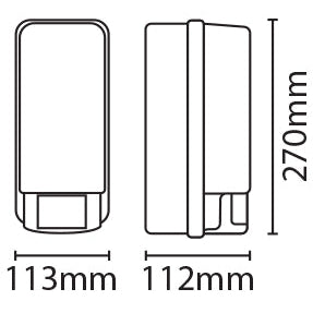 Eterna PIR80BK 60W External Bulkhead with 120º PIR IP44 Black