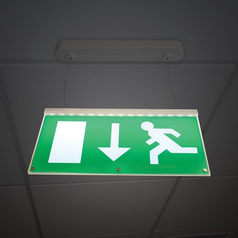 Eterna SIGNLEDEM3 LED Emergency Exit Drop Sign White