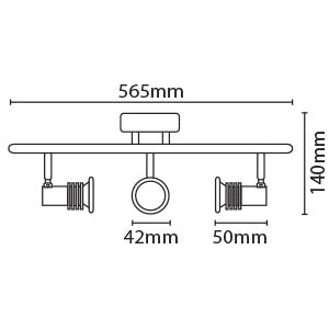 Eterna SPOT3WHBAR GU10 50W Max Triple Bar Spotlight