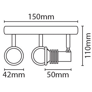 Eterna SPOT3WHPL GU10 50W Max Triple Plate Spotlight