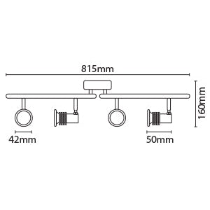 Eterna SPOT4CR GU10 50W Quad Bar Spotlight Chrome