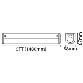 Eterna VECOBAT5FT 5FT LED Batten Fitting White