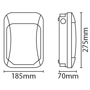 Eterna WPCSBKPC LED Bulkhead IP65 17W with Photocell Black