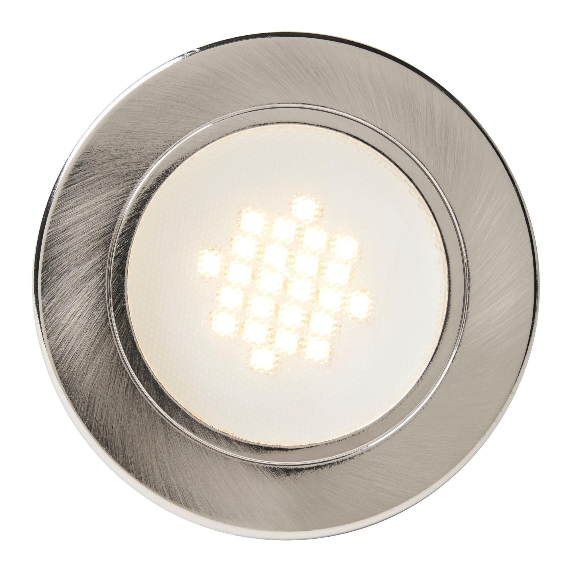 Forum CUL-25317 Pozza Circular Recessed Warm White Under Kitchen Cabinet Light - Satin Nickel