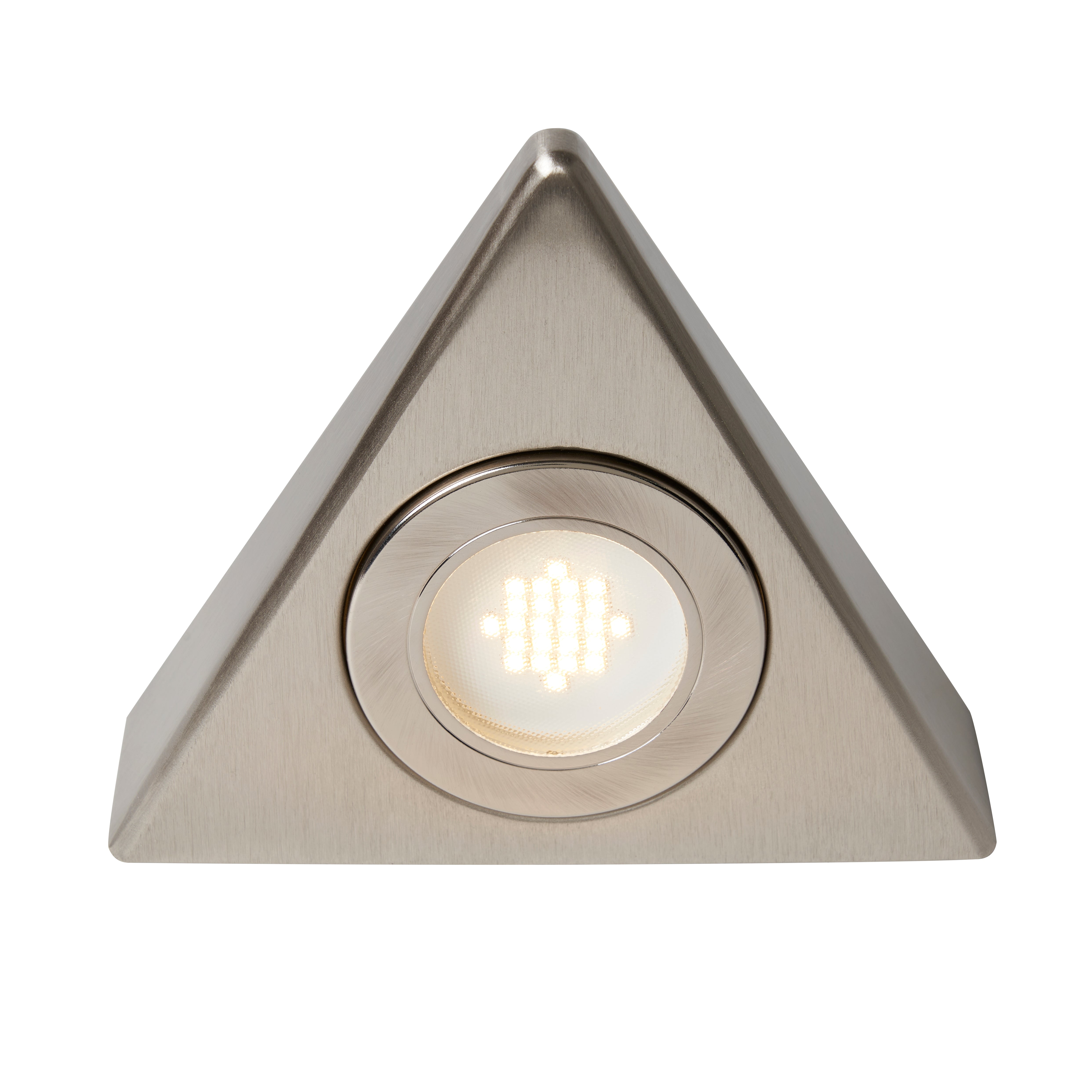 Forum CUL-25319 Fonte Triangular Warm White Under Kitchen Cabinet Light - Satin Nickel