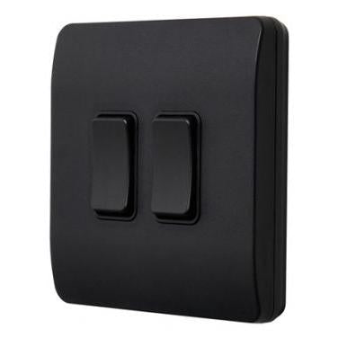 Forum CUL-42502 2 Gang Kinetic Switch Surround For Slim Grid Black (Plate Only)