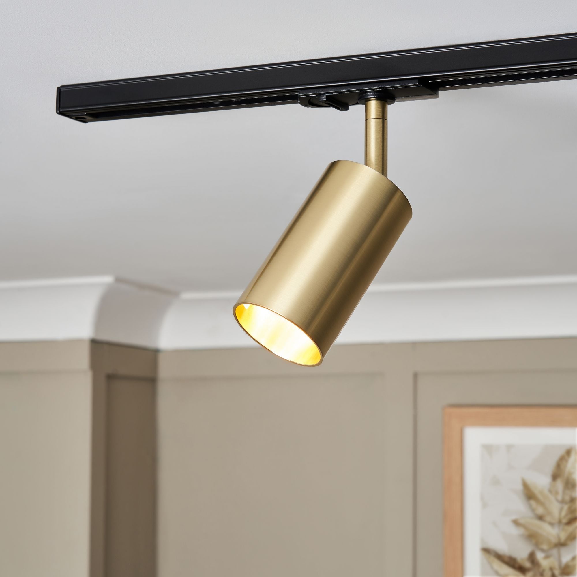 Forum CUL-44404-SBRS Cory Track Spotlight Satin Brass/Black Low Profile Connection