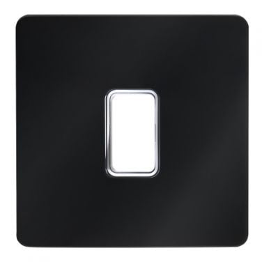 Forum CUL-44836 Kinetic Plated 1 Gang Grid Switch Black Chrome (Plate Only)