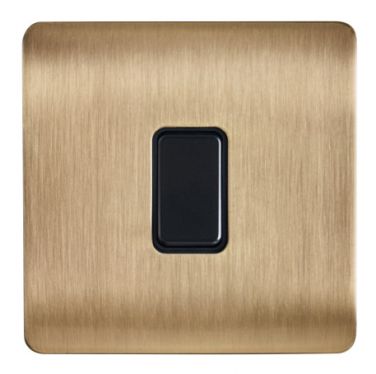 Forum CUL-44838 Kinetic Plated 1 Gang Grid Switch Satin Brass (Plate Only)