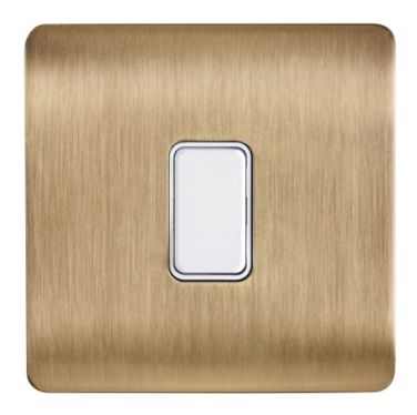 Forum CUL-44838 Kinetic Plated 1 Gang Grid Switch Satin Brass (Plate Only)