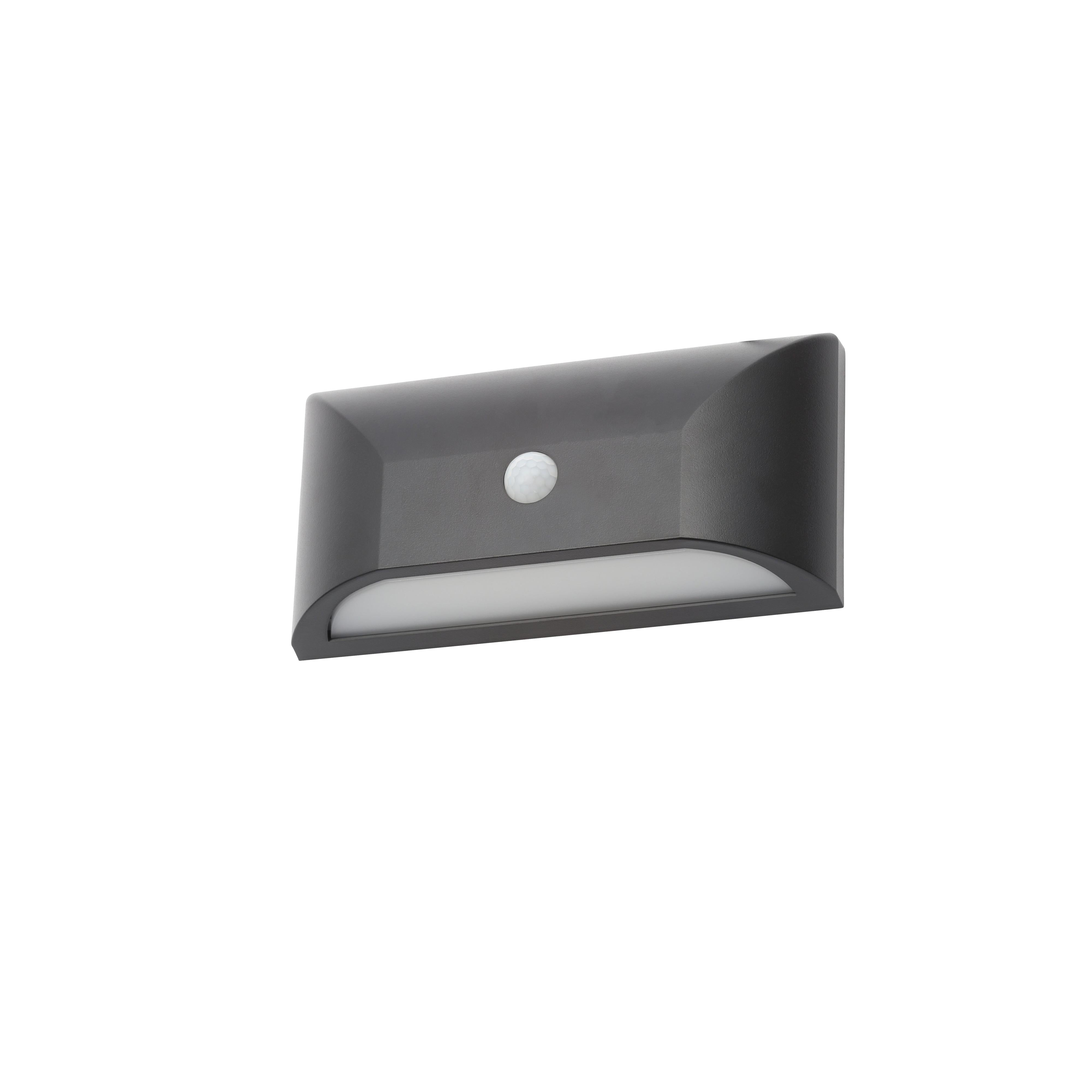 Forum CZ-31747-BLK Poole Outdoor Rectangular Wall Light with PIR Sensor, Black