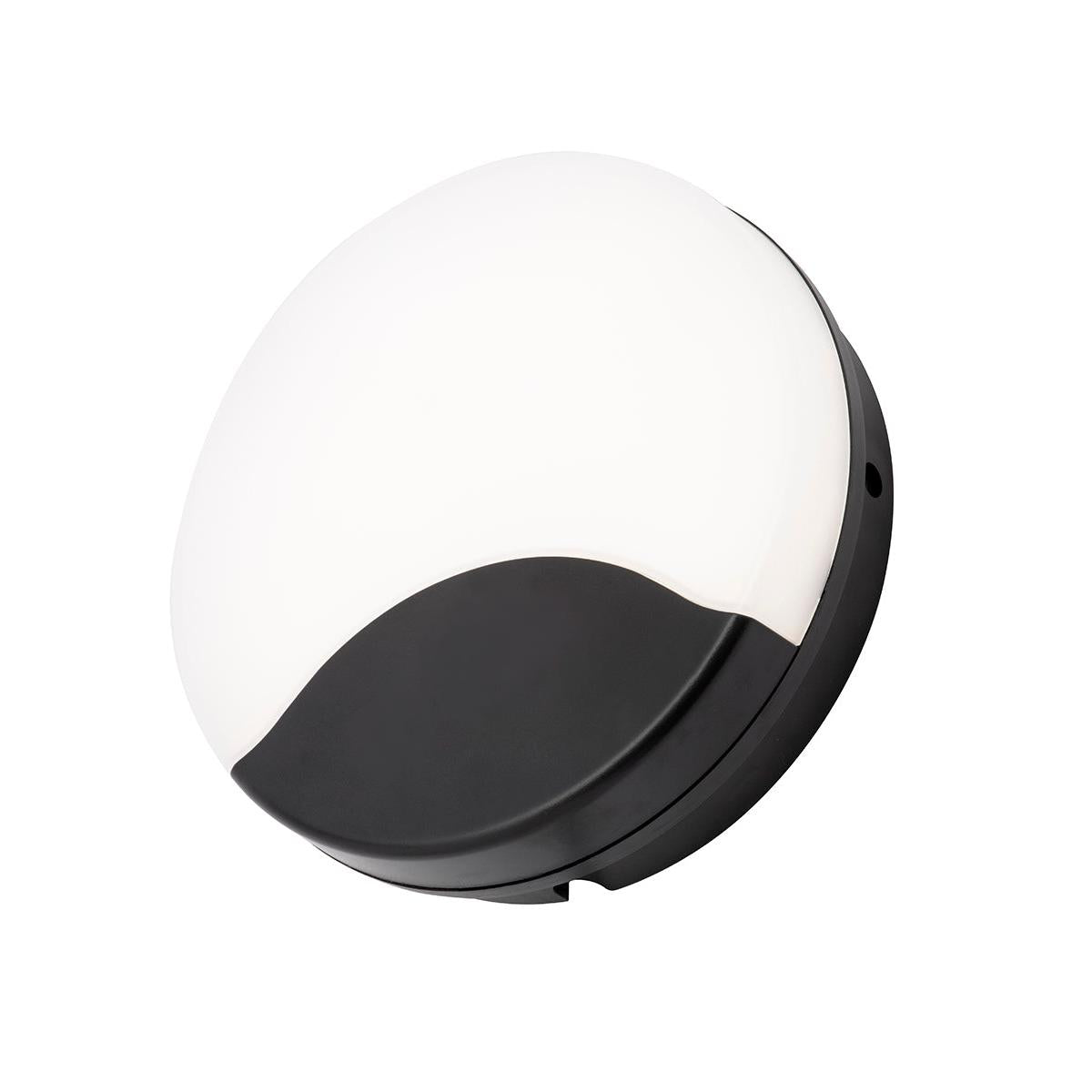 Forum CZ-34014-BLK Turus 15 Watt Outdoor Round Bulkhead Light, Black